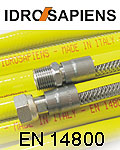Гибкий металлический шланг сильфонного типа Idrosapiens для газа по Евронорме EN 14800
