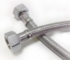 Подводка усиленная с санитарным ПВХ покрытием, толстостенные гайки, 1/2"-1/2", г/г, L=2,0 м, UDI-WATER R COVER CHROME